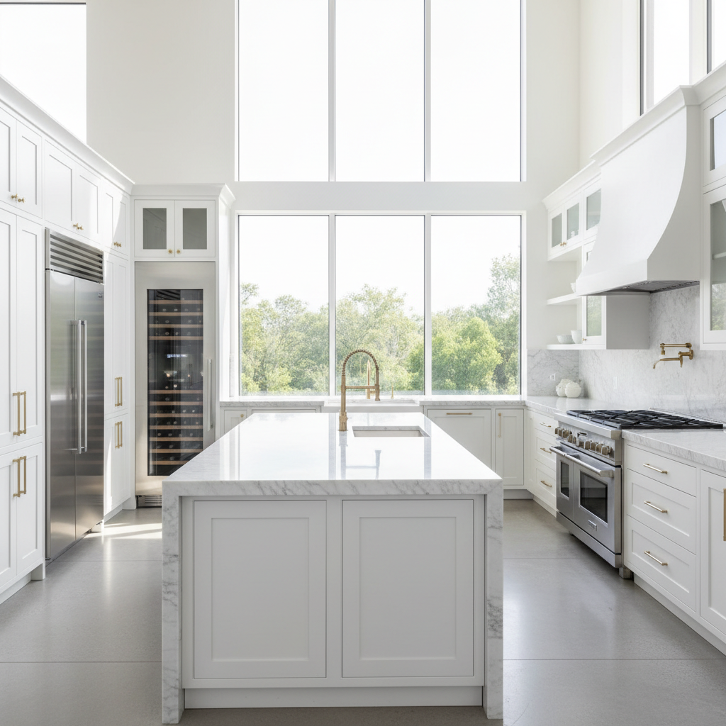Luxury modern kitchen with premium built-in appliances